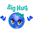 download Big Hug Smiley Emoticon clipart image with 180 hue color