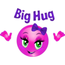 download Big Hug Smiley Emoticon clipart image with 270 hue color