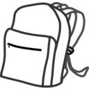 download School Bag clipart image with 270 hue color