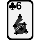download Six Of Clubs clipart image with 180 hue color