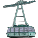 download Aerial Tramway clipart image with 135 hue color