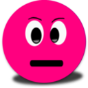 download Confused Smiley Pink Emoticon clipart image with 0 hue color