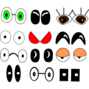 download Eyes clipart image with 0 hue color