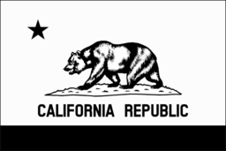 Flag Of California Thin Border Monochrome