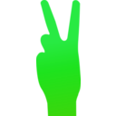 download V Sign clipart image with 90 hue color
