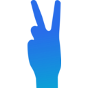 download V Sign clipart image with 180 hue color
