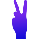 download V Sign clipart image with 225 hue color