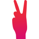 download V Sign clipart image with 315 hue color