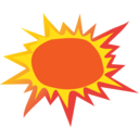 download Hot Sun Icon clipart image with 0 hue color