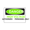 download Danger High Voltage Authorized Personnel Only clipart image with 90 hue color
