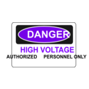 download Danger High Voltage Authorized Personnel Only clipart image with 270 hue color