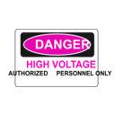 download Danger High Voltage Authorized Personnel Only clipart image with 315 hue color