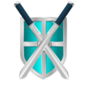 download Swords And Shield clipart image with 180 hue color