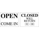 download Open And Closed Signs clipart image with 315 hue color