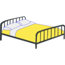 download Double Bed clipart image with 0 hue color