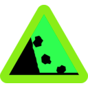 download Falling Rocks From The Lhs Roadsign clipart image with 90 hue color