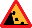 Falling Rocks From The Lhs Roadsign