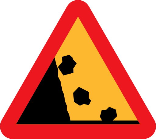 Falling Rocks From The Lhs Roadsign