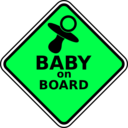 download Baby On Board clipart image with 90 hue color