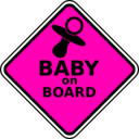 download Baby On Board clipart image with 270 hue color