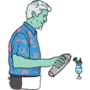 download Tiki Bartender Martin Duus clipart image with 135 hue color