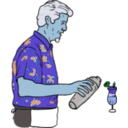 download Tiki Bartender Martin Duus clipart image with 180 hue color