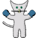 download Kitten With Mittens clipart image with 90 hue color