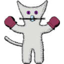 download Kitten With Mittens clipart image with 225 hue color