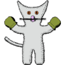 download Kitten With Mittens clipart image with 315 hue color