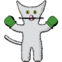 download Kitten With Mittens clipart image with 0 hue color