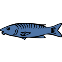 download Blue Fish clipart image with 0 hue color