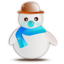 download Snowman Glossy clipart image with 180 hue color