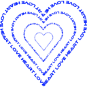 download A Heart Done By Words Outline clipart image with 225 hue color