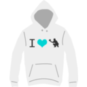 download I Love Baseball Hoodie clipart image with 180 hue color