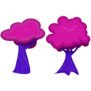 download Soft Trees clipart image with 225 hue color
