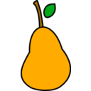 download A Less Simple Pear clipart image with 0 hue color