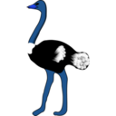 download Ostrich clipart image with 180 hue color