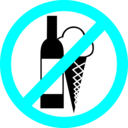 download Sign No Drinks No Ice Cream clipart image with 180 hue color