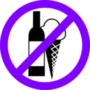 download Sign No Drinks No Ice Cream clipart image with 270 hue color