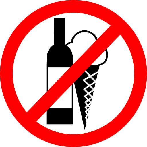 Sign No Drinks No Ice Cream