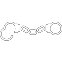 download Outlined Open Handcuffs clipart image with 180 hue color