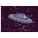 download Flying Saucer With Alien clipart image with 45 hue color
