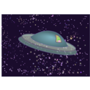 download Flying Saucer With Alien clipart image with 0 hue color