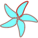 download Very Simple Starfish clipart image with 180 hue color