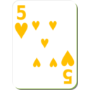 download White Deck 5 Of Hearts clipart image with 45 hue color
