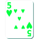 download White Deck 5 Of Hearts clipart image with 135 hue color