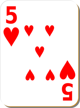 White Deck 5 Of Hearts