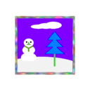 download Winter Scene clipart image with 90 hue color