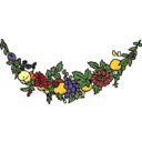 download Flower And Fruit Festoon clipart image with 0 hue color