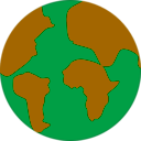 download Earth With Continents Separated clipart image with 270 hue color